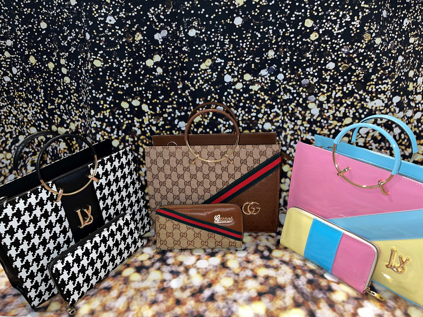 Ring Handle Handbags with Wallets