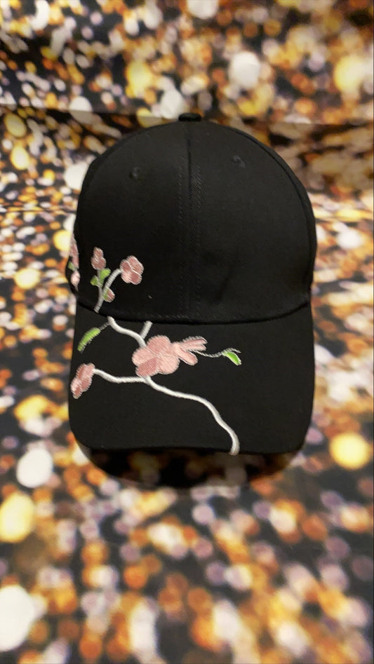 Black Cap with Pink Design