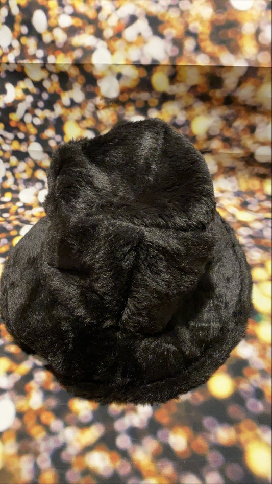 Black Faux Fur Hat