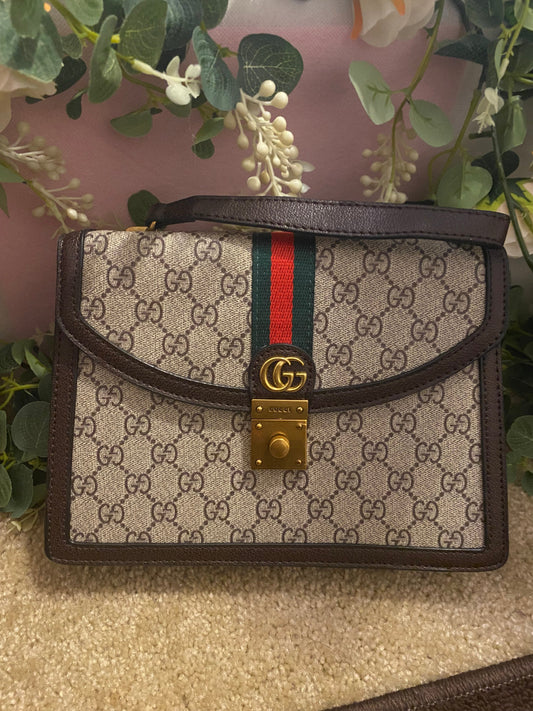 GG Medium Leather Handbag w/ Top Handle