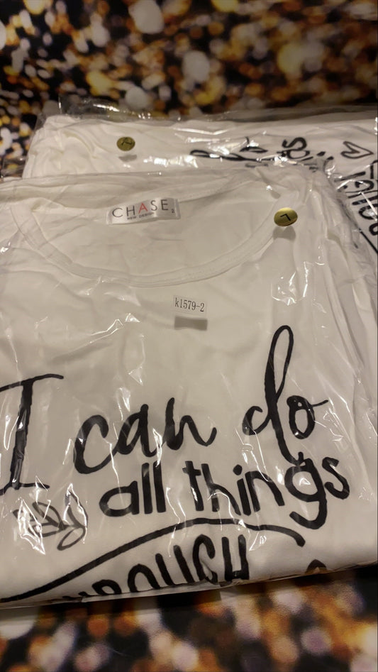 I can do all things through Christ white T-shirt