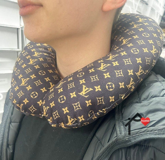 LV Brown Neck Cushion