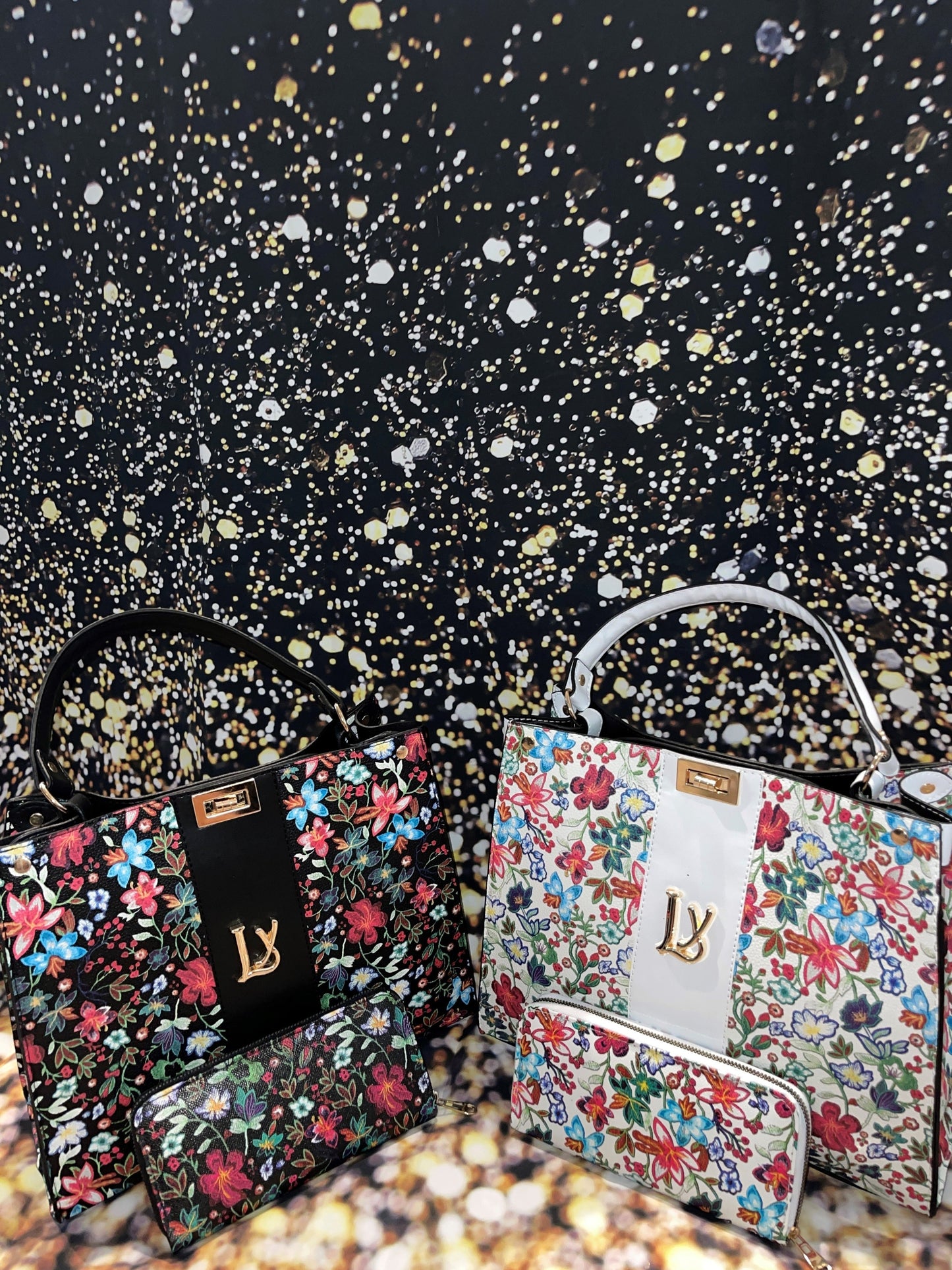 LV Floral Handbags with Wallets