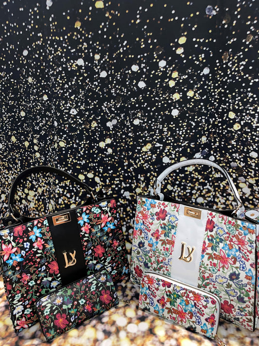 LV Floral Handbags with Wallets
