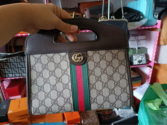 GG Medium Leather Handbag w/ Top Handle